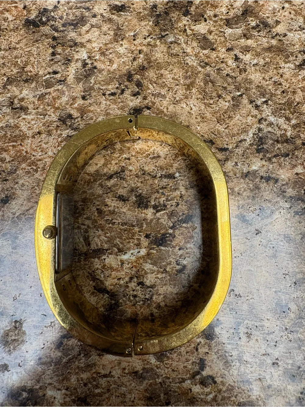 Kate Spade New York Gold Tone Bangle Watch Pyramid Stud Hinged Bracelet